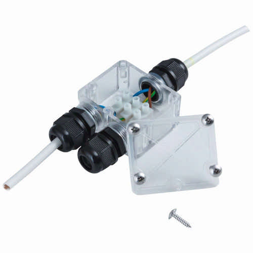 Verteiler 2-fach 230 Volt 2300 Watt Garten Aussen IP67 Draussen inkl Klemme