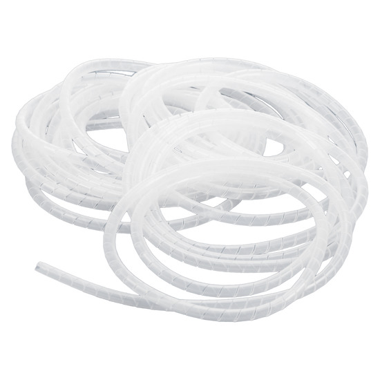 Kabelspirale weiß / transparent 4mm Kabelschlauch Spiralschlauch Kabelbinder