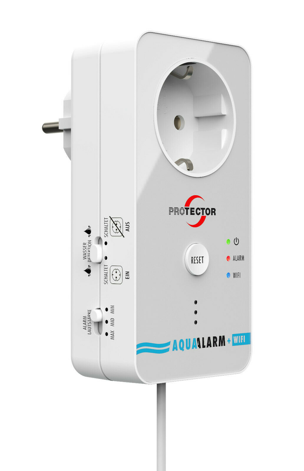 Wassermelder WA-11 Steckergerät mit Kabelsensor Alarm Überwachung Aquaalarm WIFI